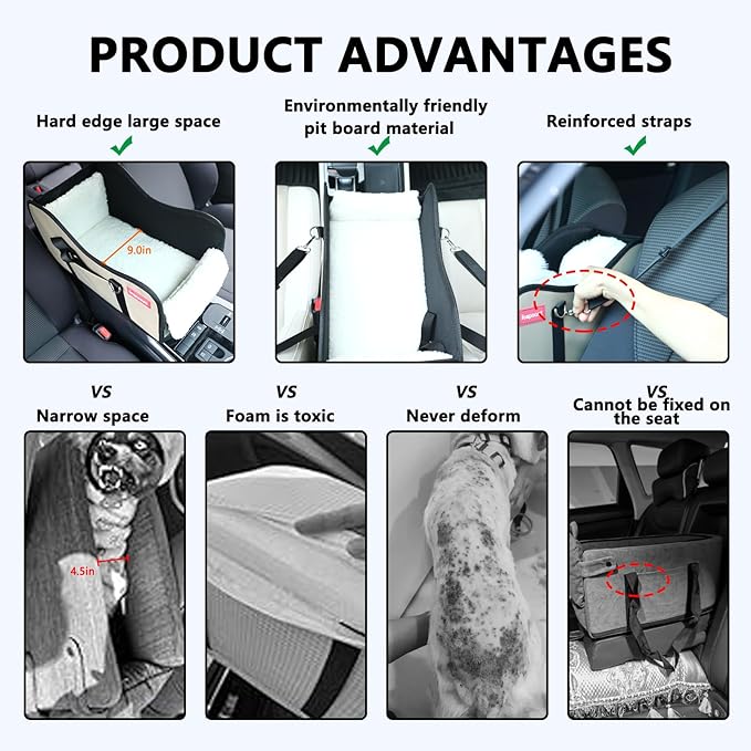 Center Console Dog Car Seat,Console Dog Car Seats for Small Dogs Pet & Cat