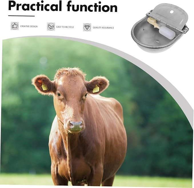 balacoo Stainless Steel Livestock Water Trough Automatic Drinking Bowl for Pigs Sheep Goats Dogs Large Capacity Farm Waterer
