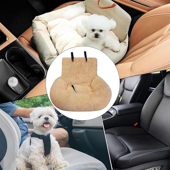 Car Dog Bed with Safety Straps, for Large&Small Dogs, Pets Bed for Travel with Thick Cushion Removable and Easy to Clean (G, s)