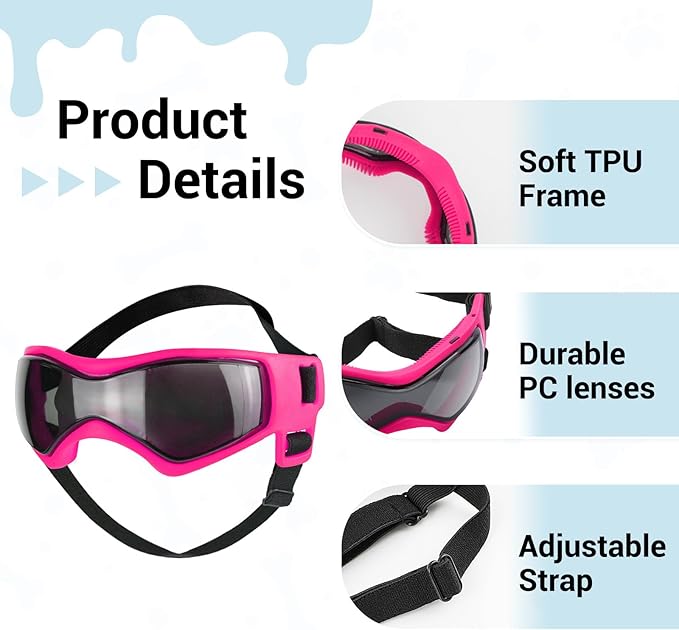 PETLESO Dog Helmet with Goggles, Anti-UV Doggy Sunglasses Pet Motorcycle Helmet with Ear Holes for Small Medium Dogs Outdoor Driving Walking Biking, Pink Outfit
