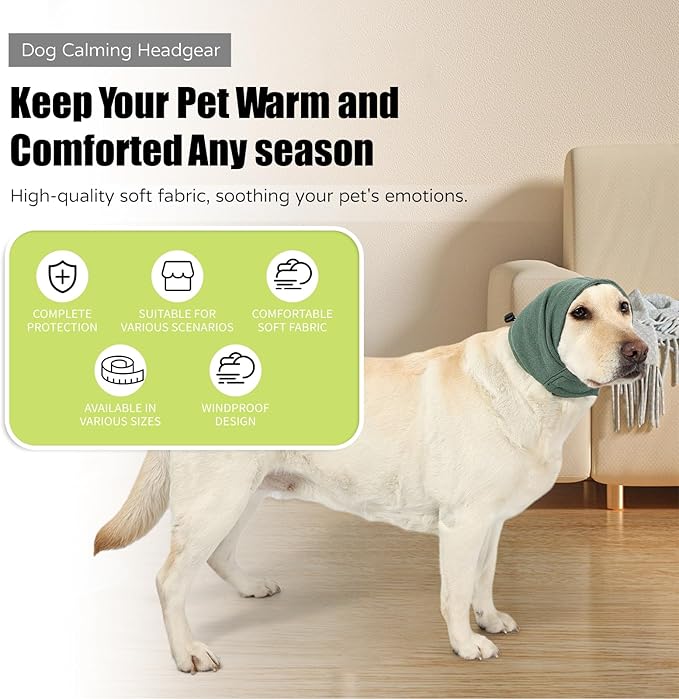 Dog Anxiety Relief Hoodie, Ear Covers for Bath, Thunderstorms, Warm Dog Ear Cover Hoodie