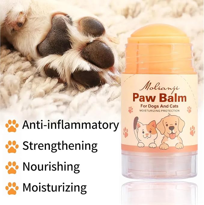 Dog Paw&Nose Balm Lick Safe1.4oz|Natural Ingredients Pets Paw Wax| Healing Moisturizer with Coconut Oil&Honey Cracked Paws,Snouts & Elbow|Winter Protection for Dogs & Cats