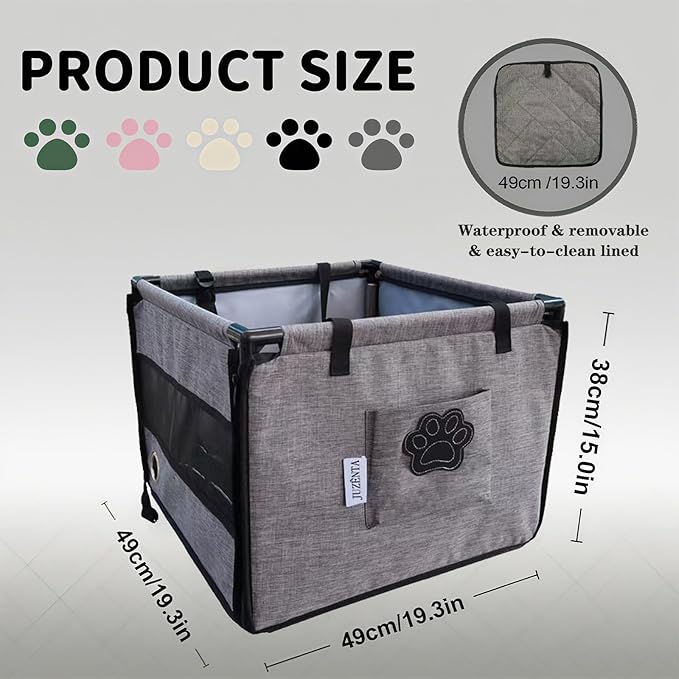 Dog Car Seat for Small to Medium Dogs Under 33lbs, Sturdy Pet Booster Car Seat Travel Carrier with Storage Pockets & Leash Detachable Washable Cover for Cars, SUVs, and Trucks
