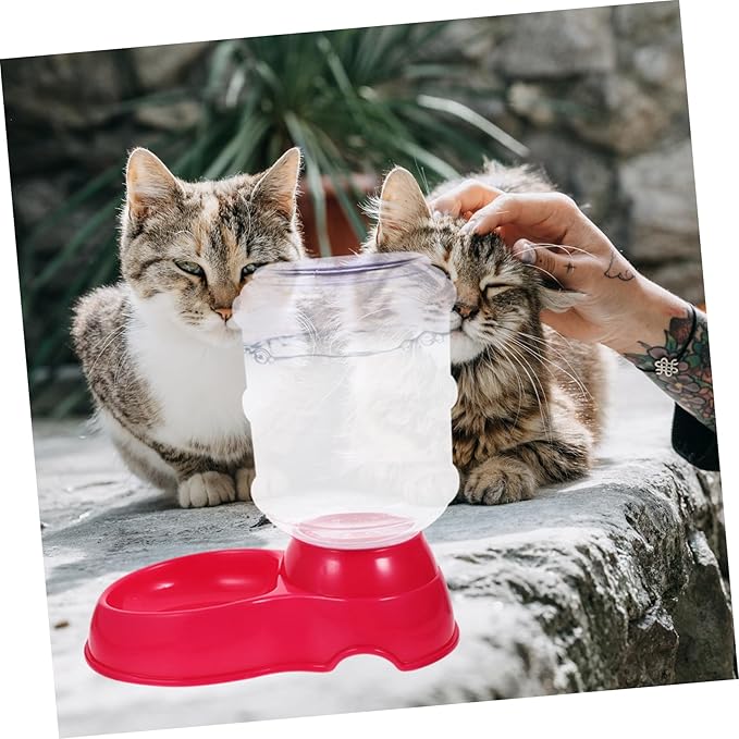 Automatic PET Water Fountain for Dogs and Cats 3.5L Pink Drinking Basin Food Bowl Automatic Feeding Device for Indoor Use for Pets