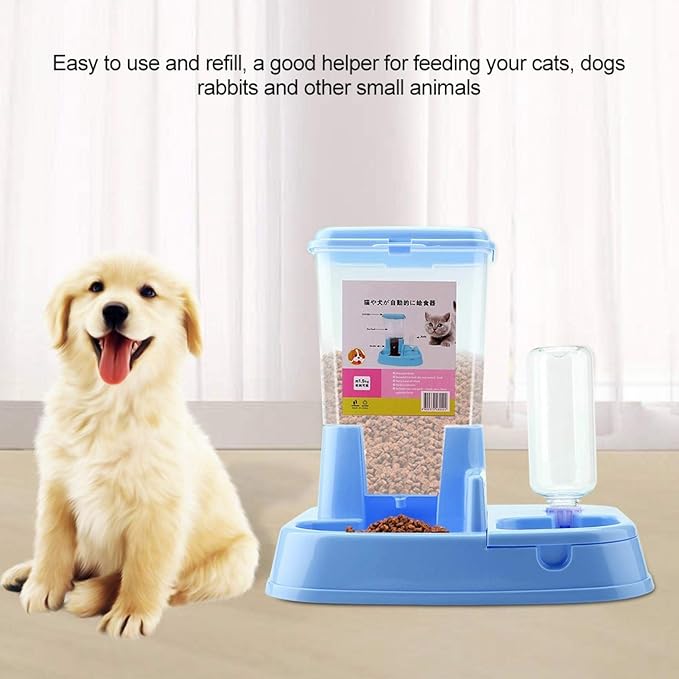 EVTSCAN Automatic Cat Feeder, Timed Cat Feeder with Desiccant Bag for Dry Food, Suitable for Small/Medium Pets (蓝色)