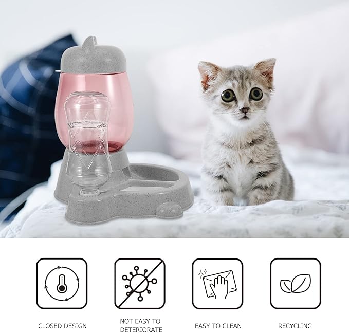 1pc Automatic Cat Water Dispenser and Food Bowl Creative Pet Feeder for Dogs and Cats Non- Design Easy to Smooth Edges Prevents Spills for Home Use
