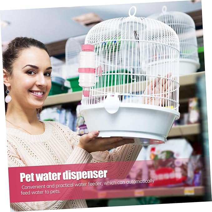 HANABASS Automatic Pet Water Feeder 473ml Capacity Pink Rabbit Cat Drink Dispenser