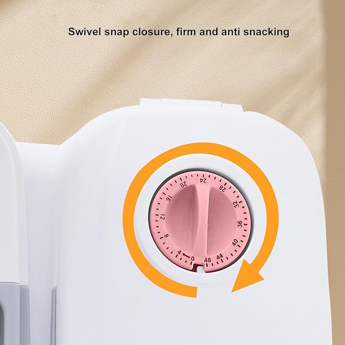 2 Meal Automatic Pet Feeder Dual Meal Pet Feeder Timed Dry Or Semi Moist Pet Food Feeder Large Capacity for Dog Cat (Pink)