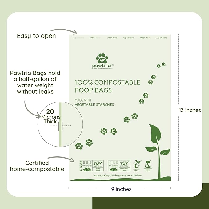 Eco Duo Set: Pawtria Dog Poop Bags (120) + Premium Silicone Poop Bag Holder for Leash, BPA-Free, Leak-Proof, Zero Plastic, Zero Waste, Supports Rescue Dogs (Dispenser + 120 Poo Bags)