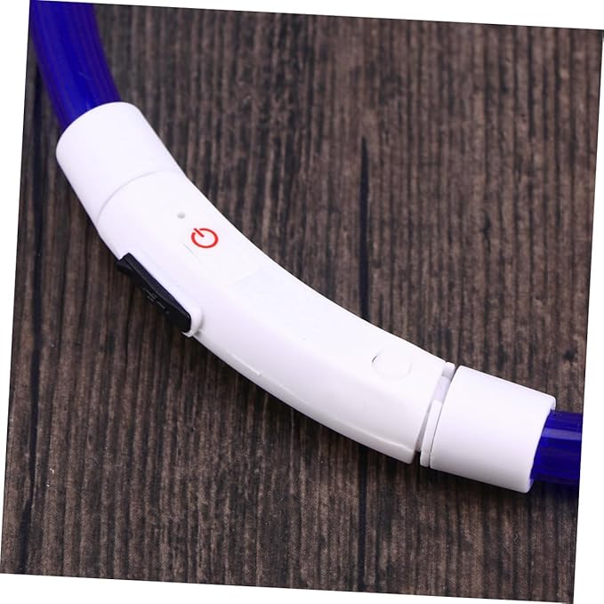 KESYOO LED Dog Collar USB Rechargeable Glowing Silicone PET Collar 50cm Waterproof Fiber for Night Safety