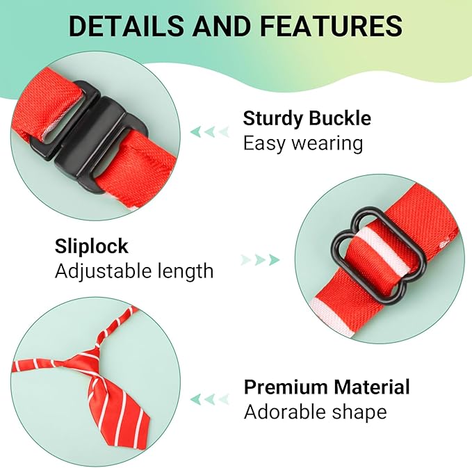 Segarty Dog Ties, 80 Pieces Dog Ties for Small Pets Adjustable Neck Ties Pet Collar Small Cat Neckties for Medium Large Puppy Grooming Accessories Birthday Holiday Wedding Party