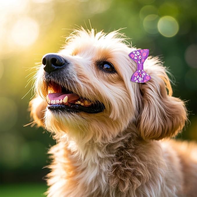 XIMA 160 Pieces Pet Hair Bows with Clips and Rubber Bands, Multicolor Puppy Dog Grooming Accessories