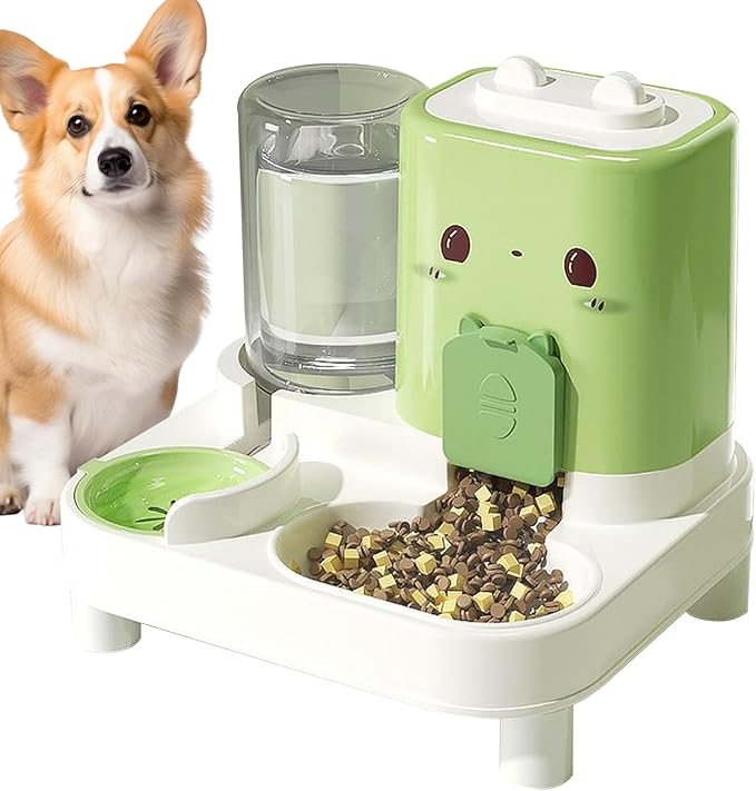 2 in 1 Dog Food Dispenser - Multifunctional Feeding Container with Water Bottle, Portable Food Storage | Detachable Waterer, Indoor and Outdoor Travel Accessory, Convenient Care Solution for D