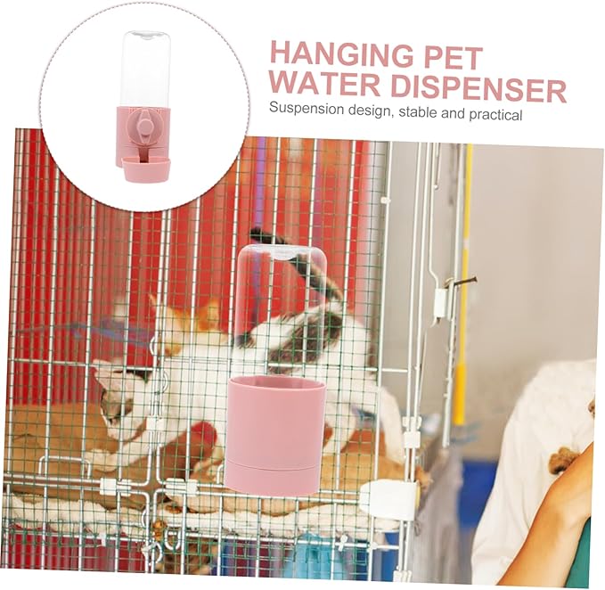 1Pc Hanging Automatic Water Feeder for Dogs Cats Pets Portable Water Dispenser with Bottle Design for Busy Pet Owners for Cages and Travel