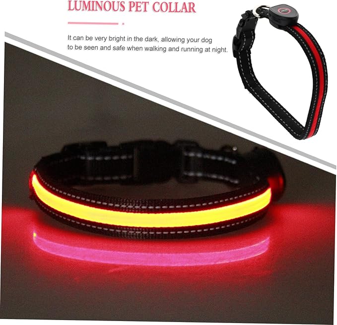 Night Luminous Dog Collar USB Rechargeable Led Pet Collar for Safe Durable and Wear-Resistant Multi-Function Warning Light