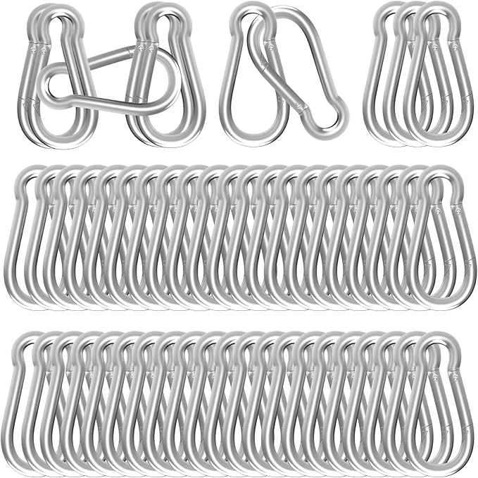 Carabiners Clip Spring Snap Hook,Heavy Duty Galvanized Steel Carabiner,Safety Quick Links Snap Hooks,Spring Clips for Swing Hammock Camping Keychain Outdoor