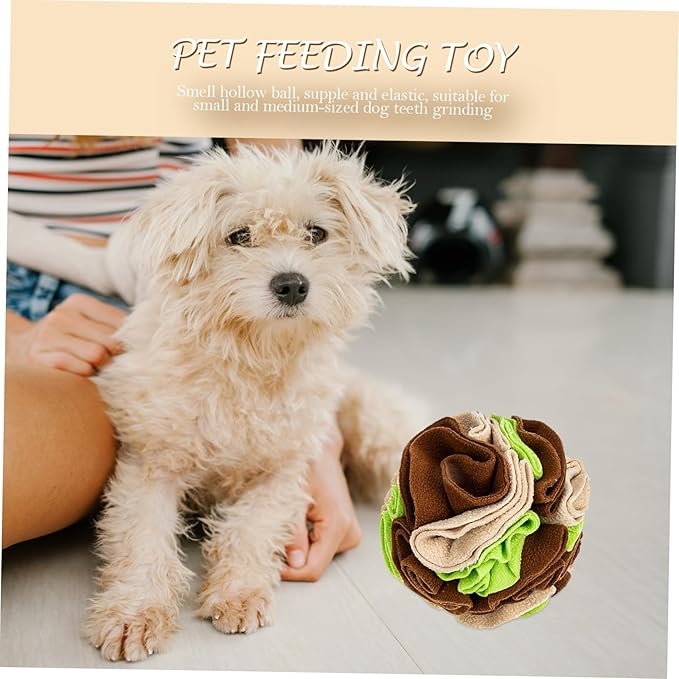 Happyyami Pet Dog Sniff Training Ball Interactive Chewing Toy for Dogs Slow Feeder Puzzle Ball Hidden Treats Polar Fleece Material for Indoor and