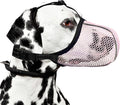 Dog Muzzle, Breathable Soft for Medium to Large Dogs to Anti & Prevent Barking Biting Chewing, Reflective & Adjustable Basket Muzzle with Air Mesh for Beagle Pink L