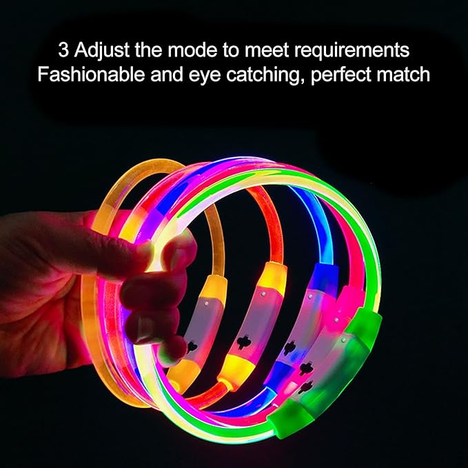 LED Dog Collar, USB Rechargeable Promote Visibility Dog Glow Collar for Outdoor Walking (Green)