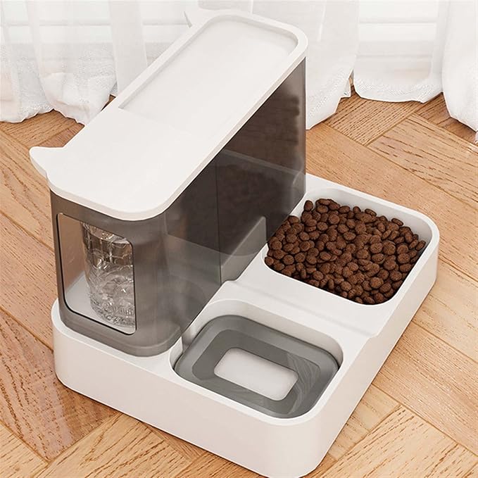 Dog Water Bottles Automatic Pet Water Dispenser Feeding Bowl Dog Drinking Cat Food Container(Grey)
