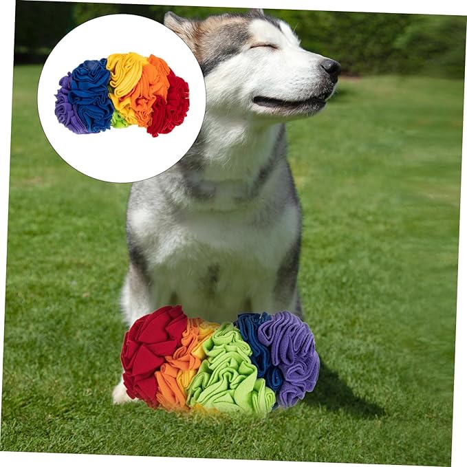 HANABASS Portable Dog Snuffle Mat Colorful Foraging Toy for Puppies Interactive Feeding Puzzle Engaging and Durable Design for Mental Stimulation and Boredom Relief