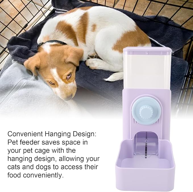 Pet Auto Gravity Feeder, Automatic Large Capacity Leakproof Pet Feeder Station for Small Medium Large Pets Dog Puppy Kitten (Purple)