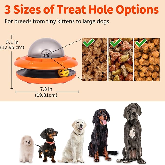 Interactive Dog Ball Track Toys - Automatic Dog Track Ball Treat Puzzle with Remote Control for Dogs Food Dispensing, Pets Enrichment IQ Training Gift, Rechargeable Electronic Slow Feeder