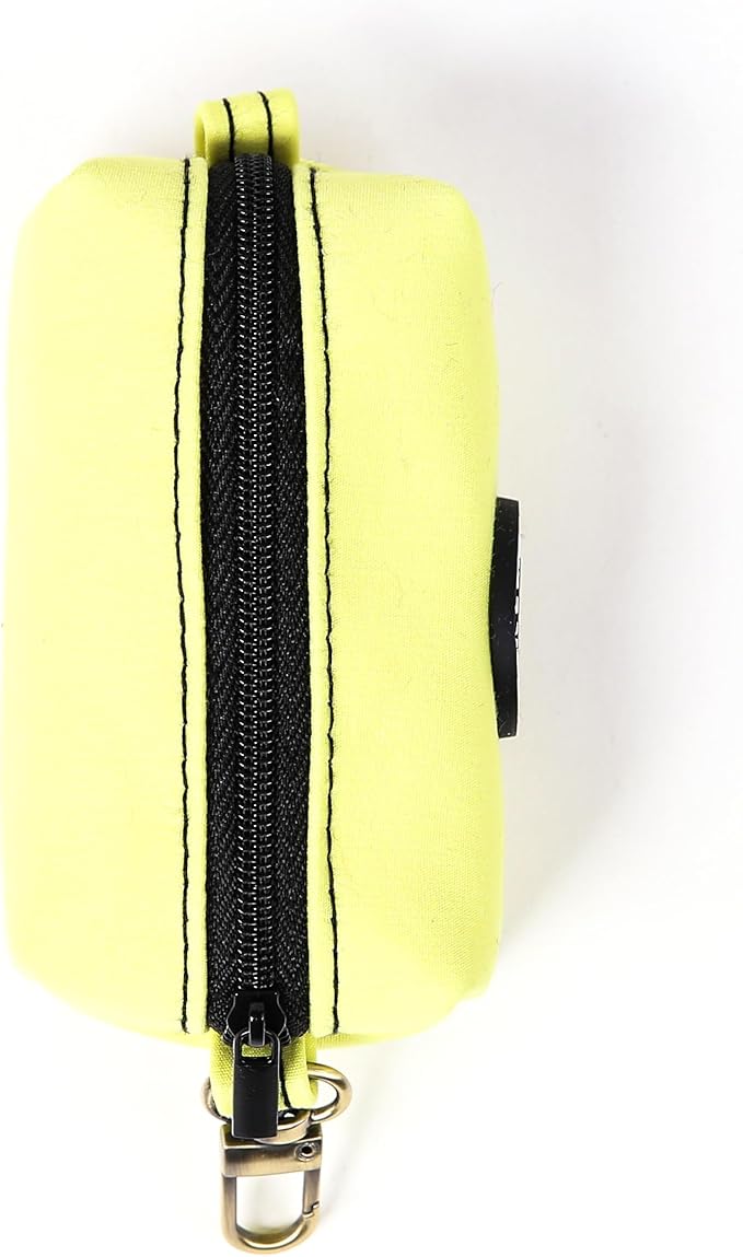 Organic Cotton Dog Poop Bag Holder for Leash Brass Hardware Waste Bag Dispenser Pet Waste Management Solution