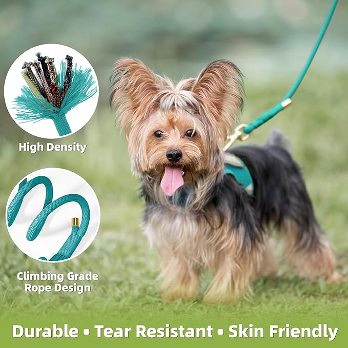 Durable Handwoven Dog Leash for Small & Medium Dogs, 5/16 inch Rope Lead with Anti-Tangle Swivel Clip, Soft & Lightweight, 5FT Long – Ideal for Daily Walking & Training (MARRS Green)