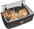 Dog Car Seat for Small/Medium Dog/Cat up to 60 lbs Memory Foam Pet Booster Seat with Detachable Washable Cover Travel-Safe Car Bed with Safety Belt/Storage Pockets Easy to Install