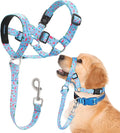 Dog Head Collar, Printed No-Pull Headcollar, Adjustable Dog Head Halter Gentle Lead with Safety Link, 3 Colors Muzzle Leash for Small Medium Large X-Large Dogs Easy Walks(Small, Flamingo)
