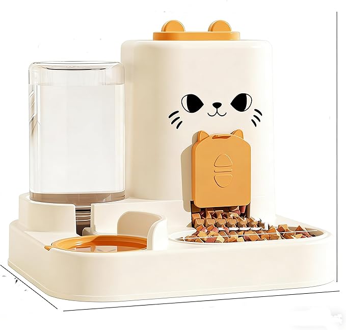 Automatic Water and Food Dispenser for Pets, Cats, and Dogs.Dry and Wet Separation, Automatic Addition