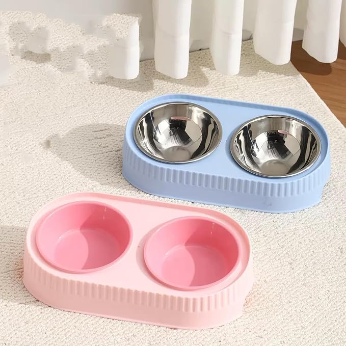 Large Capacity Automatic Pet Feeder, 2 in 1Automatic Food and Water Dispenser, Pet Feeder for Small Medium Dog Puppy Cat Kitten (Blue)
