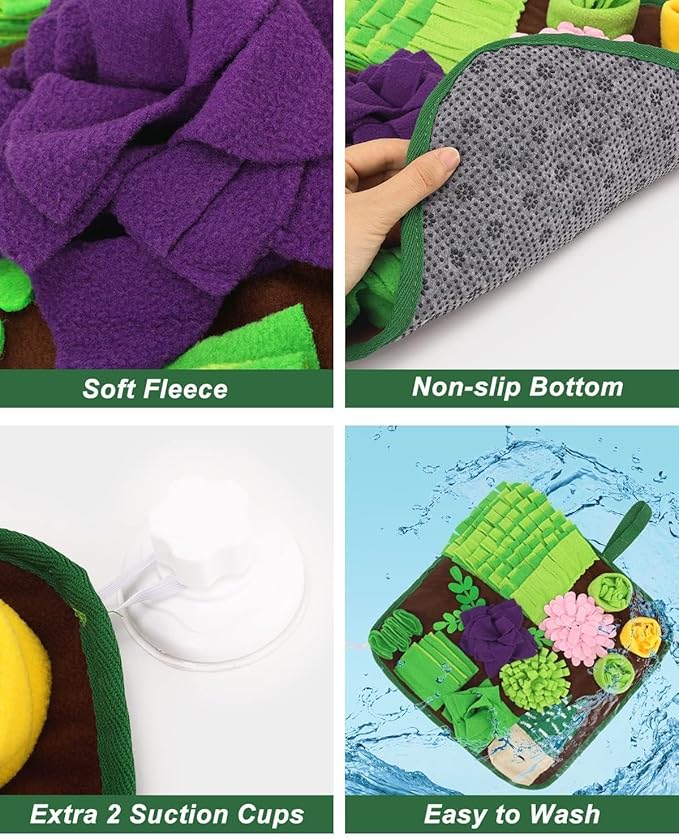 CiyvoLyeen Snuffle Mat for Dogs and Cats Succulent Small Pets Treat Toy Dog Enrichment Toys Dog Puzzle Slow Eating Mat Foraging Mat for Rabbit Pig Stress Relief Puppy Birthday Gift for Pet