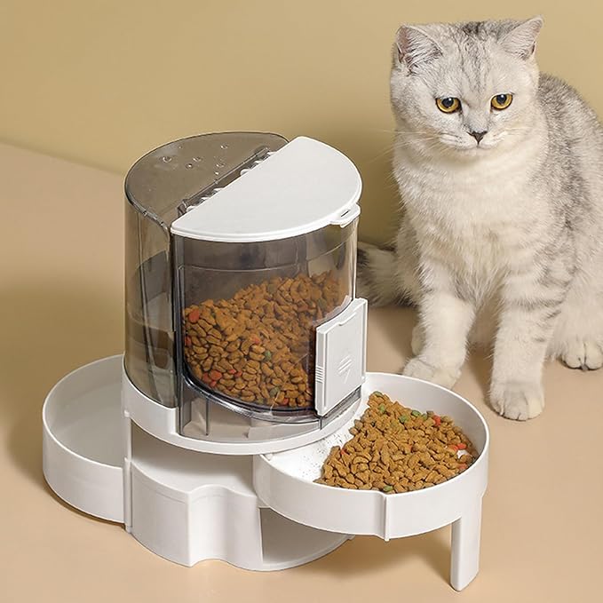 2in1 Pet Water Bowl Food Feeder Automatic Dog Feeding Dispenser Drinking Container Dishware Automatic Drinking for Cats Wet and Dry