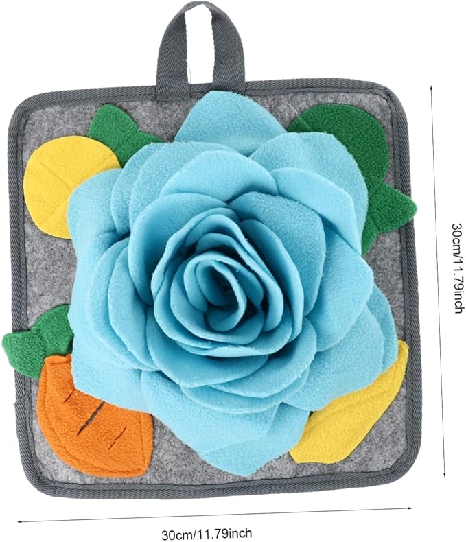 POPETPOP Rabbit Snuffle Mat for Foraging Slow Feeding Interactive Nose Work Training Toy for Bunnies Washable PET Anxiety Relief Pad Random Rope Position