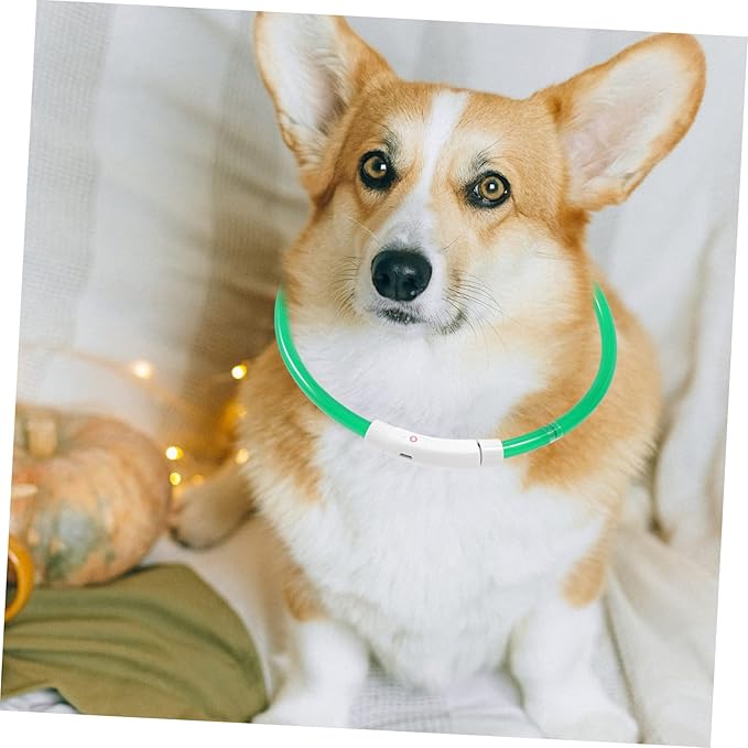 Milisten USB Rechargeable Luminous Dog Collar Flashing Led Light for Night Safety Pet Supply Lightweight Durable with Unique Design for Eye-catching Style