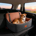 Dog Car Seat for Medium/Large Dog Booster Seat Under 55 lbs or 2 Small Dogs, Memory Foam Cushion, Washable Cover, 2 Safety Straps, Non-Slip Bottom, Pets Sofa Bed, Black