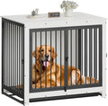 Dog Crate Furniture, 42 InchI ndoor Large Dog Kennel for Medium to Large Dogs Up to 70 LBS, Heavy Duty Wooden Pet Cage End Table with 3 Doors, Alloy Steel Frame & Removable Tray