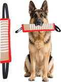 Clysoru Squeaky Tug Toy for Dogs Jute with 2 Strong Handles Lasting Training Equipment Puppy to Large Dog Interactive Toys of War Pull Indestructible Rope Pet Crinkle Teething