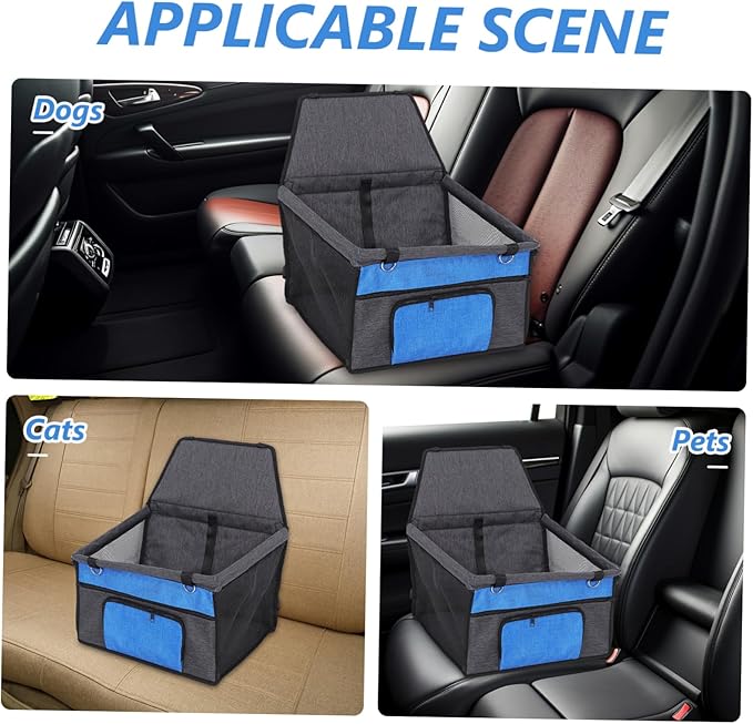Kisangel Portable Pet Car Seat with Material and Non- Backing Suitable for Dogs and Cats Breathable Design with Easy Installation for Travel and Daily Use