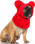 Winter Dog Hats Quiet Ears for Dogs Ear Muffs Pet Neck Warmer Scarf Hoodie Noise Protection Cover Beanie Head Wrap Costume for Pet Dog Cats(Red,S)