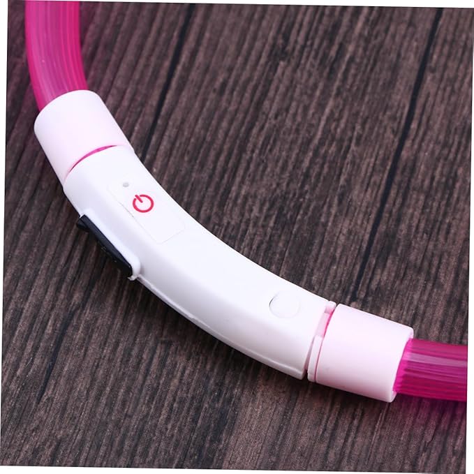 HANABASS 50cm USB Rechargeable LED Night PET Collar Flashing Dog Collar Light for Night Safety Waterproof and Adjustable Glow-in-The-Dark Design
