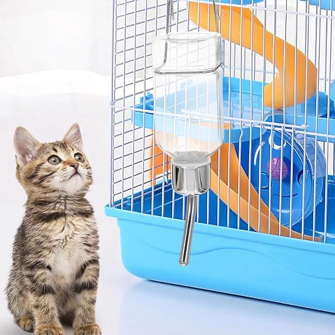 Kisangel Pet Hanging Water Dispenser Large Automatic Water Bottle Feeder for Dogs Rabbits Travel Portable Dog Feeding Tool Stable Hanging Design