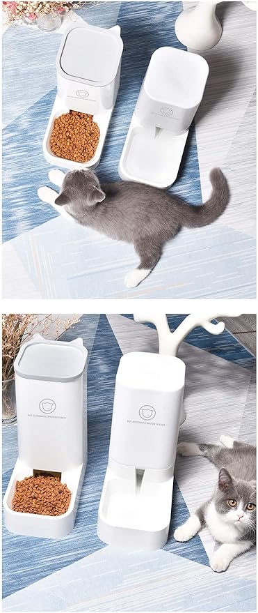 Petlex Cat Automatic Water Feeder, Dog Food and Water Dispenser, Self Feeding Feeder and Waterer for Cats, Dogs