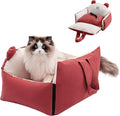 Dog Car Seat, Car Seat for Small Dogs with Harness, Machine Washable Front Back Seat Dog Car Seat, Portable Pet Travel Car Seat for Puppy Cat (Red)