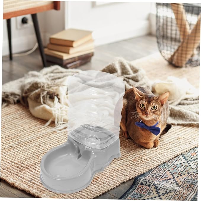 Pet Water Fountain Filter Automatic Cat Feeder Bowl Cat Fountain Cats Food Wet Spout Water Dispenser Puzzle Water Bottle Faucet Hose Automatic Dog Feeder Grey Plastic