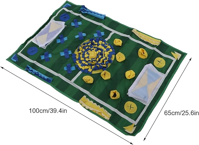 Dog Snuffle Mat, Interactive Sniffing Nose Work Toy for Pets, Grass Green Polyester Feeding and Brain Game Pad, 39.4 x 25.6 Inches