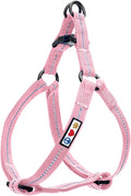 Pawtitas Recycled Reflective Step-in Dog Harness – Adjustable No-Pull Vest for Puppies to Seniors, Safe & Comfortable M Pink