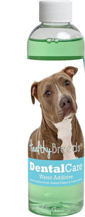 Healthy Breeds Dog Dental Care Water Additive for Pit Bull - Helps Freshen Breath, Reduce Plaque & Control Tartar - Mint Flavor - 8 oz